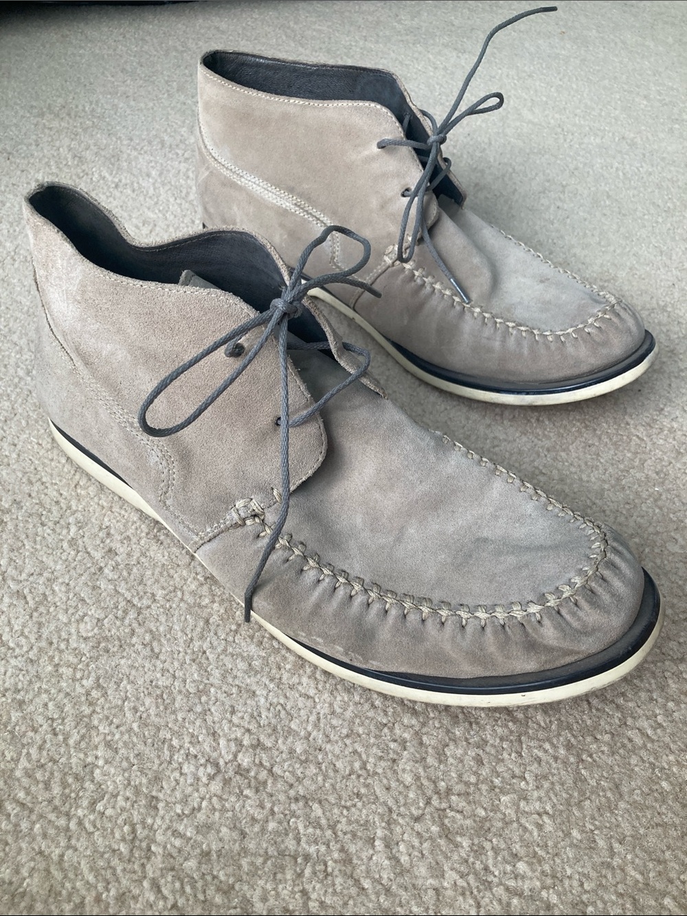 John Varvatos Taupe Suede Chukka Boots